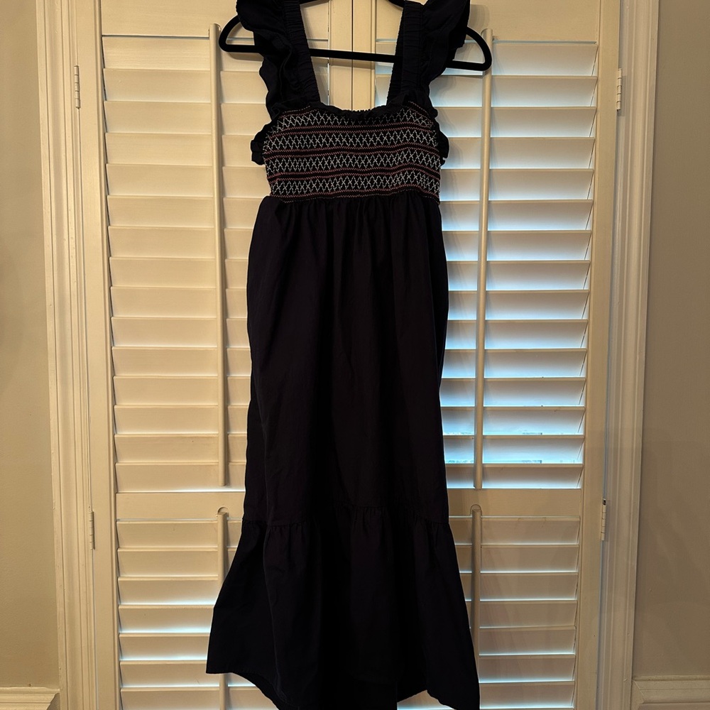 Crown & Ivy Black and Pink Smocked Dress